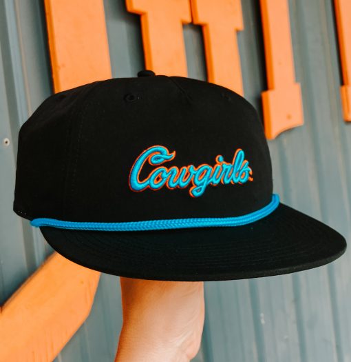 Cowgirls Blue Script Rope Hat
