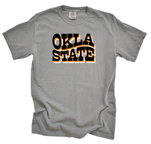 Okla State Wavy Grey Tee