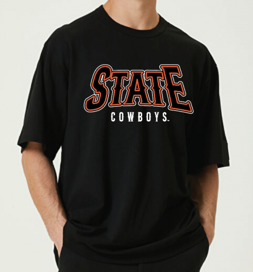 State Oversized Black Tee